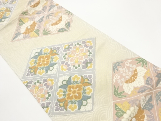 JAPANESE FUKURO OBI / WOVEN FLOWER CREST